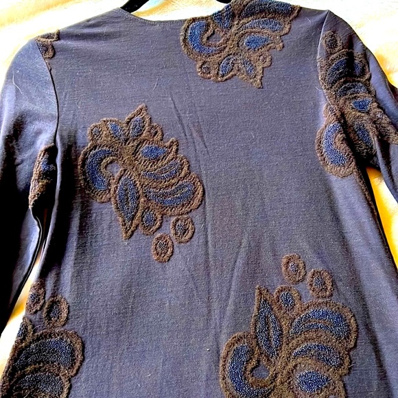 Francesca Caretti wool-blend long dress with beautiful appliqués. Size 10. - Picture 6 of 8